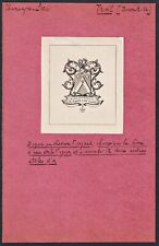 Baron De Vroil Champagne Paris Ex-Libris Blason Arms Armorial Bookplate segunda mano  Embacar hacia Argentina