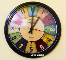 Reloj de pared de madera hecho a mano estilo vintage para decoración del hogar y la oficina (12 pulgadas en negro) segunda mano  Embacar hacia Argentina