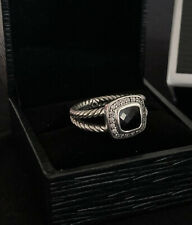 SIZE 7 DAVID YURMAN 7MM PETITE ALBION RING WITH Black Onyx AND DIAMONDS WITH BOX for sale  New York