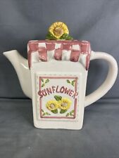 Sunflower ceramic teapot for sale  Jasonville