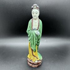 Vintage Chinese Sancai Glaze 6.5” Woman Scholar Figurine Immortal Mudmen Antique for sale  Shipping to South Africa