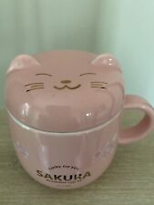 Caneca rosa gatinho gato xícara com tampa “Lucky for You” café chá cozinha novidade, usado comprar usado  Enviando para Brazil