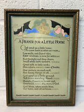 Antique 20s Buzza Motto Poem Deco Framed Litho “PRAYER FOR A LITTLE HOME” Art for sale  Shipping to South Africa