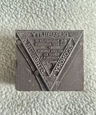 De colección. Impresoras Letterpress Block NY Concrete Post Co. Rochester NY 1912 segunda mano  Embacar hacia Argentina