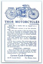 Cartão postal reprodução 1916 Thor Motorcycle Larson Cycle Company Des Moines IA, usado comprar usado  Enviando para Brazil