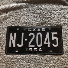 1964 Texas license plate NJ-2045, used for sale  Scotts