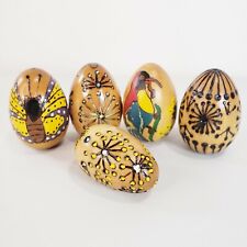5 huevos de Pascua de Madera Europea Pintado grabado la fertilidad Renacimiento resurrección segunda mano  Embacar hacia Spain