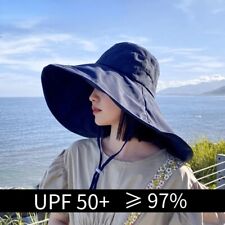 Boné estilo pescador aba larga UPF 50+ chapéu de sol feminino anti-UV caminhada praia verão comprar usado  Enviando para Brazil