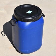 8 GALLON STORAGE CONTAINER Barrel Drum Heavy Blue Plastic Screw Top Handles B51 for sale  Santa Barbara