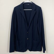 LARDINI Knitted Structure Cardigan Blazer Jacket Size XL Navy Blue Cotton for sale  Shipping to South Africa