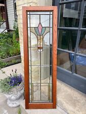 VINTAGE LARGE LEADED STAINED BEVELED GLASS WINDOW Tulip/Floral  for sale  Milwaukee