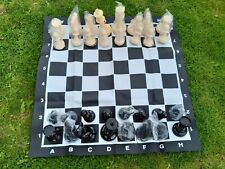 Conjunto de xadrez gigante 90cm x 90cm com tapete de tabuleiro de vinil - Jogo de jardim interno e externo (4) comprar usado  Enviando para Brazil