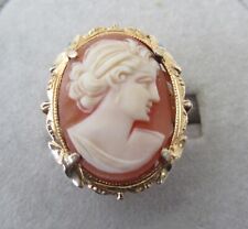 14K Yellow Gold Large Vintage Cameo Ring  Size 6.75 Beautiful Unique for sale  Shipping to South Africa