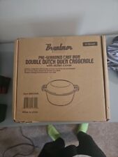 PreSeasoned 2 In 1 Cast Iron Pan 5 Quart Double Dutch Oven Set And Domed 10 Inch for sale  Shipping to South Africa