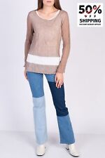 RRP €455 FABIANA FILIPPI Jumper US6 IT42 S Linen Blend Layered Clumpled Effect for sale  Shipping to South Africa