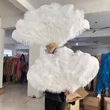 Abanico de plumas de avestruz 13 huesos 100 cm 130 cm accesorios de baile plumajes abanico plegable manualidades segunda mano  Embacar hacia Argentina