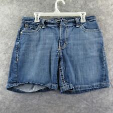 Cabelas Womens Jean Shorts 12 Blue Denim Mid Rise Flat Front Cotton Stretch * for sale  Shipping to South Africa