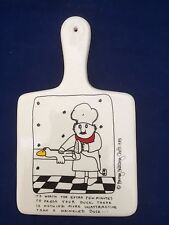Used, Vintage porcelain Barney Saltberg Chefs 1983 trivet Press Your Duck comic cook for sale  Shipping to Canada