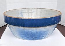 Used, Vintage Antique Blue Daisy Lattice Mixing Bowl Primitive Salt Glaze Stoneware for sale  Shipping to South Africa