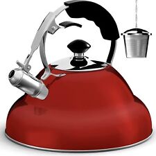 Willow & Everett Casual Whistling Tea Kettle for Stove Top, 2.75 Quarts - Red for sale  Shipping to South Africa