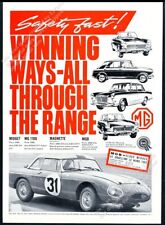 1963 MG MGB race car photo Midget 1100 Magnette cars UK vintage print ad, used for sale  Denver