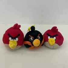 Lindo LOTE SUAVE 3 muñecas de peluche rojas negras negras de Angry Birds animales de peluche segunda mano  Embacar hacia Argentina