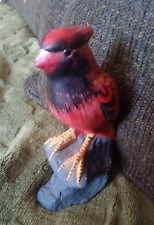 Solid Concrete Red Cardinal Decor Small Statue, used for sale  Shipping to South Africa