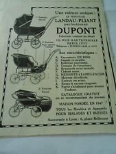 Publicité 1925 landeau d'occasion  La Verpillière
