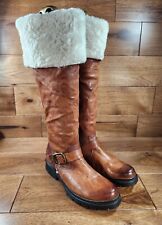 Botas Frye Valerie Shearling acima do joelho ou dobráveis couro conhaque tamanho 6,5 B comprar usado  Enviando para Brazil