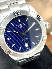 Relógio masculino Tissot PR100 quartzo suíço 42 mm mostrador azul prata aço T1016101104100 comprar usado  Enviando para Brazil