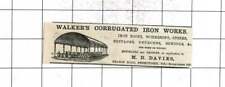 1872 Walkers Corrugated Iron Works MH Davies Grange Road Bermondsey for sale  Shipping to South Africa
