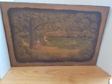 Used, Ozark Folk Art Wood 3D Carving Artist Singed Robert Daugherty "Boys Swimming  for sale  Shipping to South Africa
