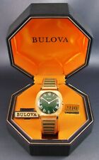 Usado, Vestido masculino NOS Vintage Bulova Citizen C ouro 10k mostrador verde RGP 17J e caixa 1970 comprar usado  Enviando para Brazil