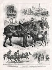 Carrinho de cavalo rascunho show de cavalos, pôneis de poço de mineração, grande impressão antiga da década de 1880 comprar usado  Enviando para Brazil