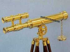 Telescopio de trabajo latón hecho a mano acabado dorado náutico con soporte de trípode decoración segunda mano  Embacar hacia Mexico