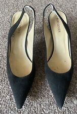 Kurt Geiger Ladies Shoes Size 5.5 Classic Sling back Heels Black Suede Used VGC for sale  Shipping to South Africa