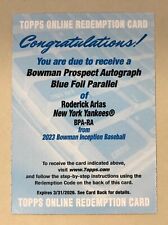 2023 Bowman Inception Autographs Blue Foil #BPARA Roderick Arias - Redemption for sale  Shipping to South Africa