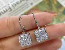 14K White Gold Plated 3Ct Princess Cut Lab Created Diamond Drop/Dangle Earrings for sale  Shipping to South Africa