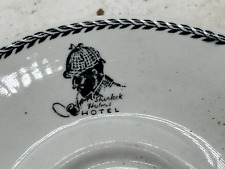 vintage sherlock holmes hotel china dish plate saucer london england pipe ad for sale  Shipping to South Africa