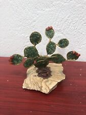 Used, Stone Prickly Pear Cactus Art Wirework Pebbles Novelty Opuntia for sale  Shipping to South Africa