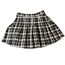 Mini-saia Hollister xadrez plissada cintura ultra-alta pequena preta branca xadrez comprar usado  Enviando para Brazil