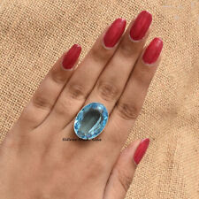 Anel de prata esterlina 925 topázio azul joias para o dia das mães todos os tamanhos SE-968 comprar usado  Enviando para Brazil