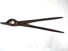 11.75" Long Antique Forged Blacksmith Iron Metal Forging Tongs, used for sale  Shipping to South Africa