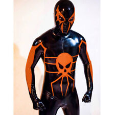 Latex Rubber Catsuit Hood Spiderman Zipper Overall Bodysuit Cosplay 0.4mm S-XXL for sale  Shipping to Ireland