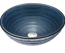 Usado, Vaso de vidro temperado ANZZI Tempo Deco pia tigela em azul enrolado | montagem superior... comprar usado  Enviando para Brazil