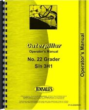 Caterpillar 22 Tractor Drawn Grader Operators Owners Manual 3H1 up for sale  Shipping to South Africa
