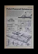 8' Pedal Powered CATAMARAN BOAT 1941 HowTo build PLANS, used for sale  Shipping to South Africa