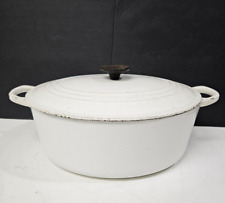 Forno e tampa oval holandeses LE CREUSET #31 6,75 quartos ferro fundido esmaltado branco comprar usado  Enviando para Brazil