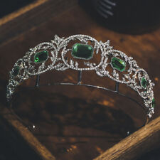 Classical Green Crystal 5cm Tall Queen Wedding Queen Pageant Prom Tiara Crown for sale  Shipping to South Africa