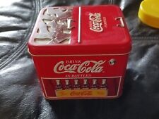 Collectible Coca Cola Tin Ice Chest Bottle Vending Machine Red and White 1999 for sale  Shipping to South Africa